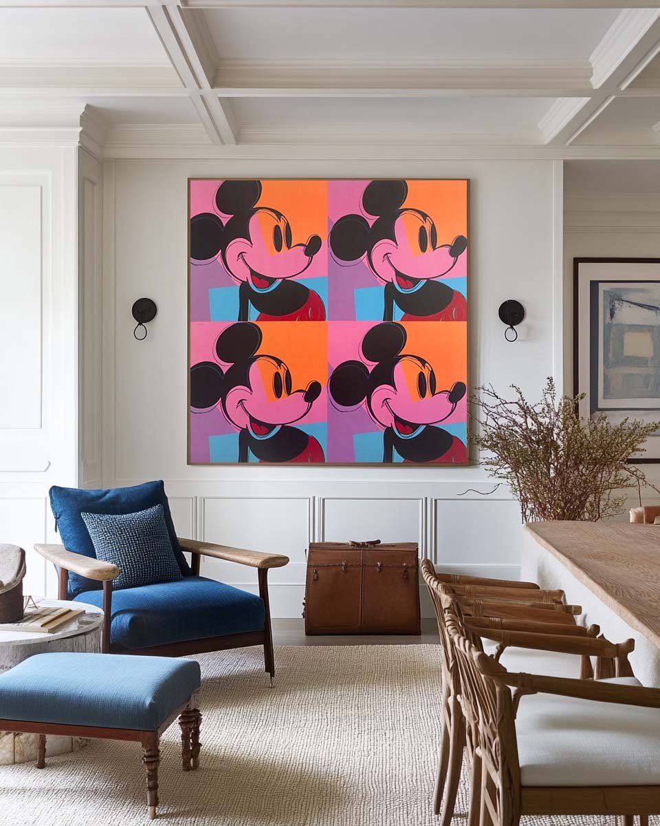 Large Disney Mickey Pop Art Oil Painting Texture Painting Handmade Disney Pop Painting for sale