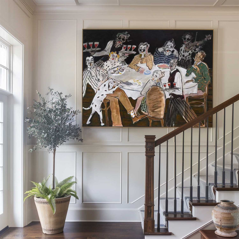 Elegant Retro Banquet Painting – Horizontal Minimalist Wall Decor | ArtExplore