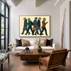 Elegant Urban Crowd Painting – Contemporary Pop Wall Art for Large Room Decoration | ArtExplore