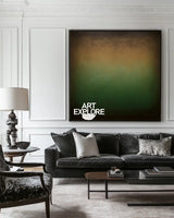 Elegant Wabi-Sabi Green-Brown Art, Handmade Canvas for SOHO | ArtExplore