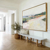 Ethereal Mountain Painting White & Sage Wall Decor