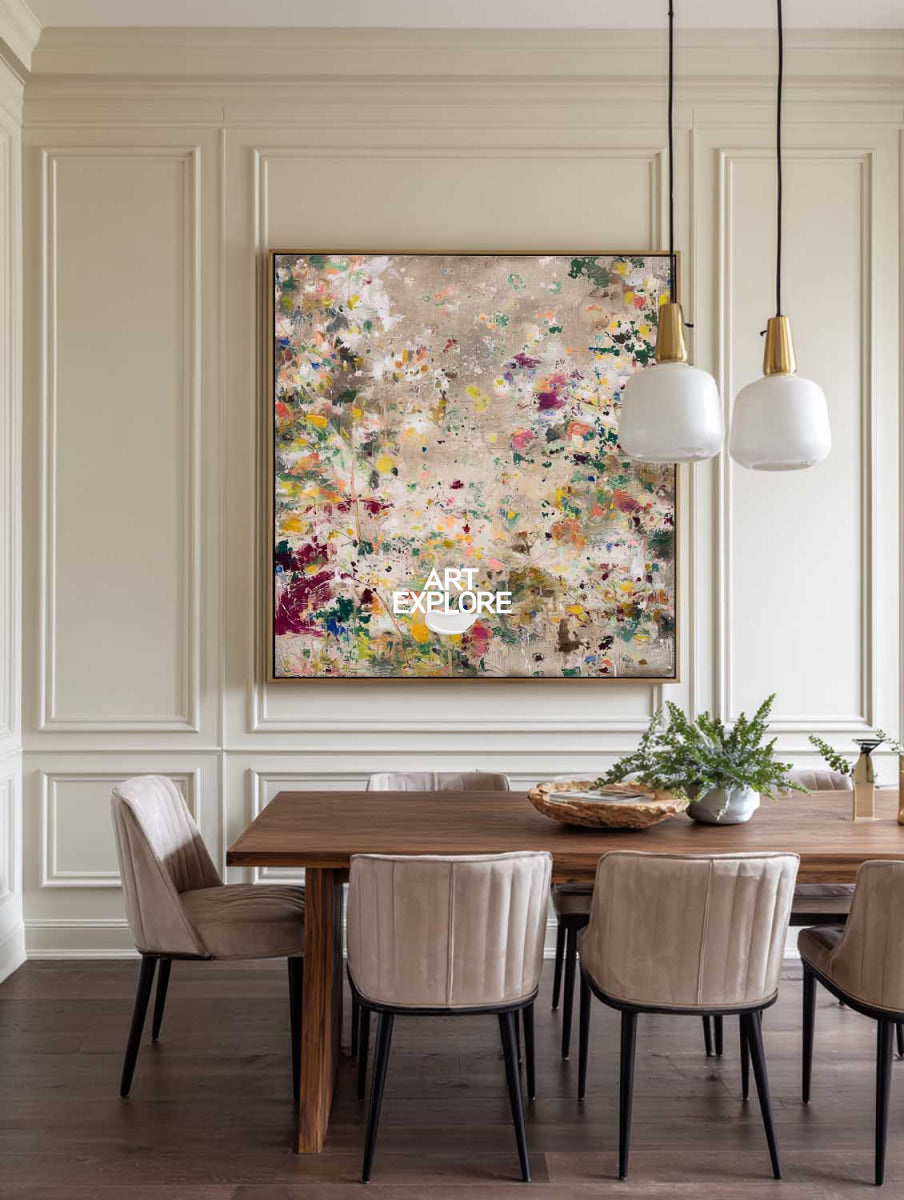 Colorful Abstract Wall Art In Earth Tones For Living Room And Office Decor