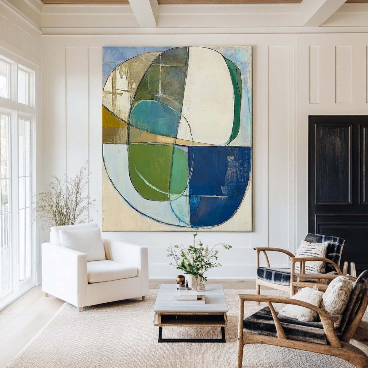 Extra Large Turquoise Texture Painting Blue Abstract Canvas Art Modern Green Texture Paintings