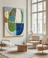 Extra Large Turquoise Texture Painting Blue Abstract Canvas Art Modern Green Texture Paintings