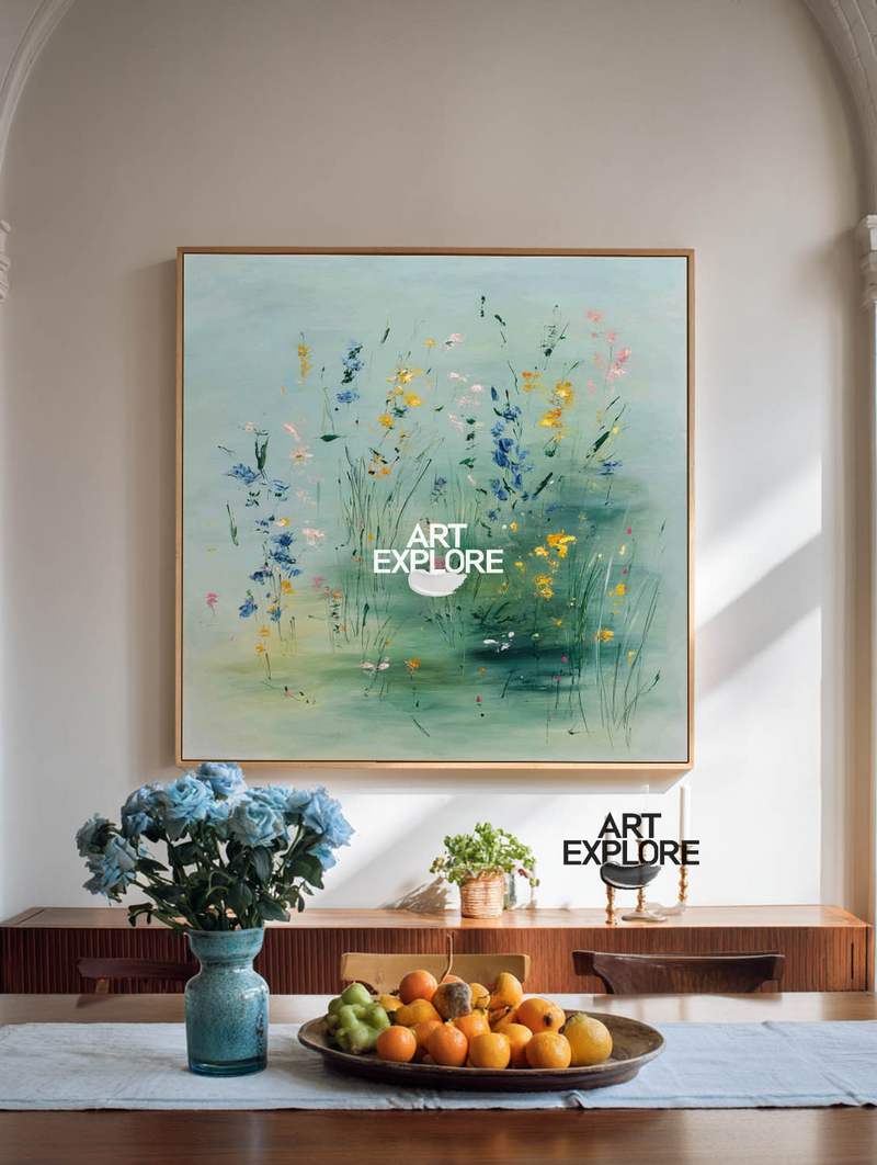 Framed Square Landscape Artwork | Water Lily Floral Wall Art | ArtExplore