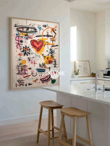 Hand-Painted Basquiat Style Art, Modern Large Space Texture Painting ArtExplore