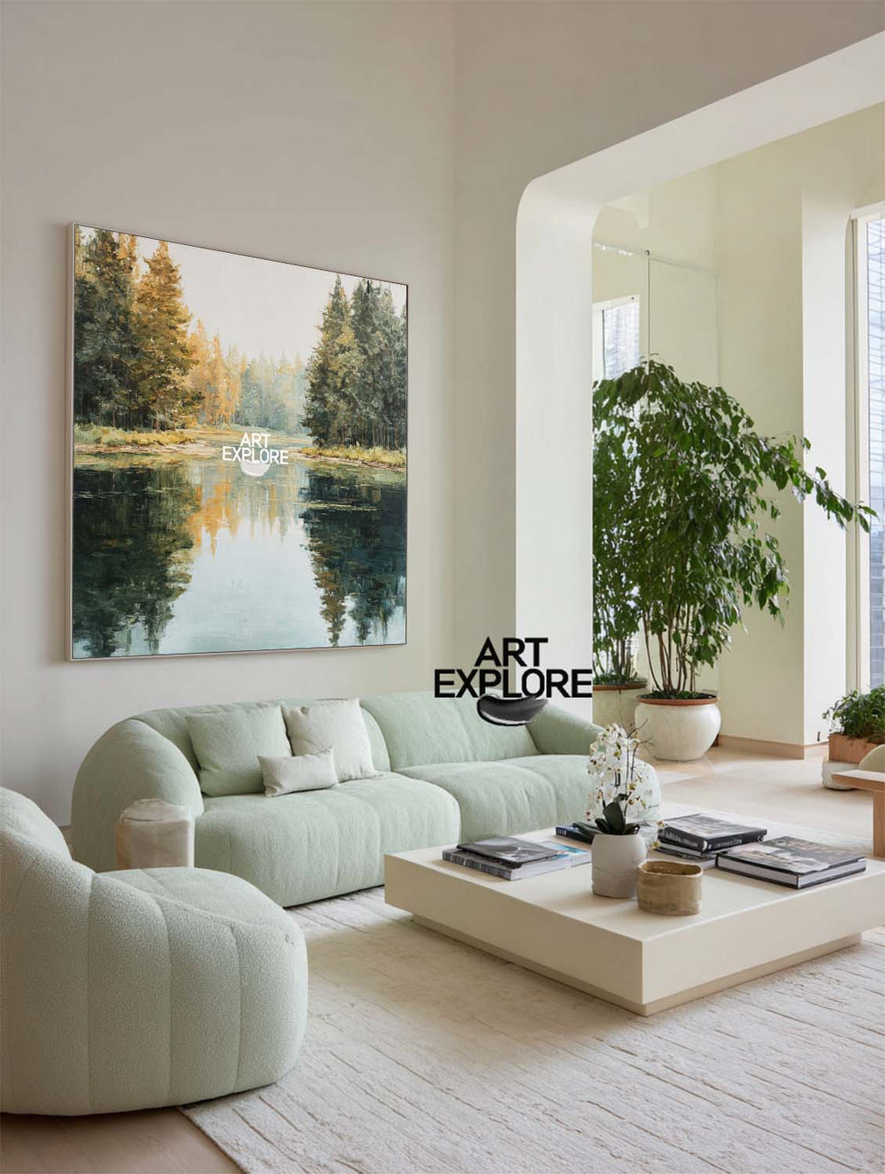 Hand-Painted Forest Lake Scene for Dining Room, Lounge, Office | ArtExplore