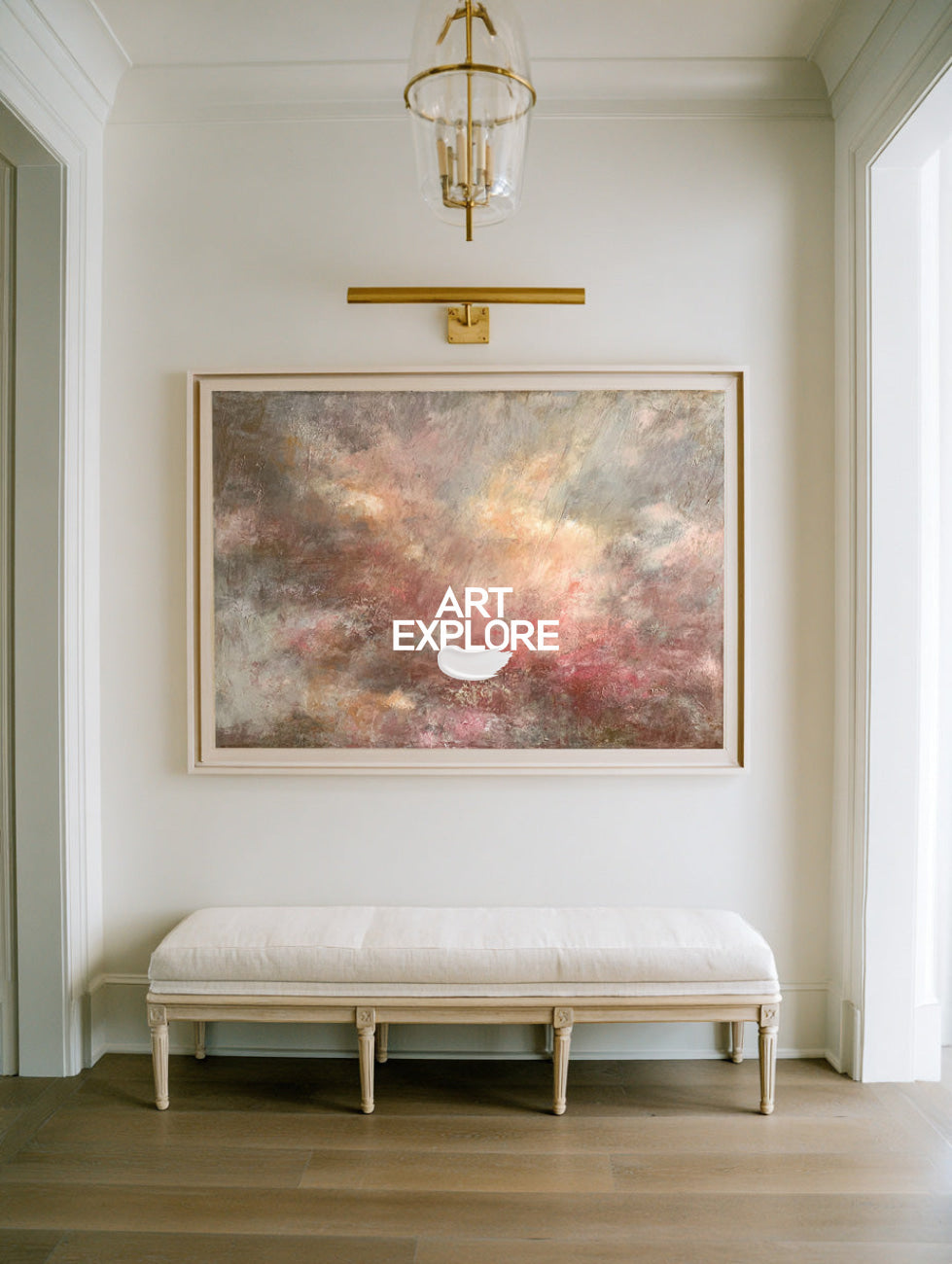 Hand-Painted Large Cosmic Art, Cozy Modern Abstract Texture Painting ArtExplore