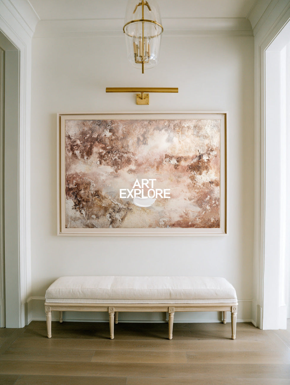 Hand-Painted Large Wabi-sabi Art, Cozy Brown Abstract Texture Painting ArtExplore
