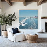 Hand-Painted Summer Shoreline Abstract Large Textured Seascape Art