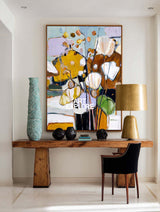 Hand-Painted Textured Flower Abstract Large Modern Wall Decor