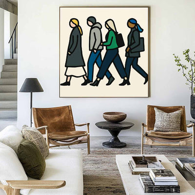 Hand-Painted Urban Pop Art on Canvas – Oversized Modern Wall Artwork for Large Living Rooms, Bedrooms, and Office Walls