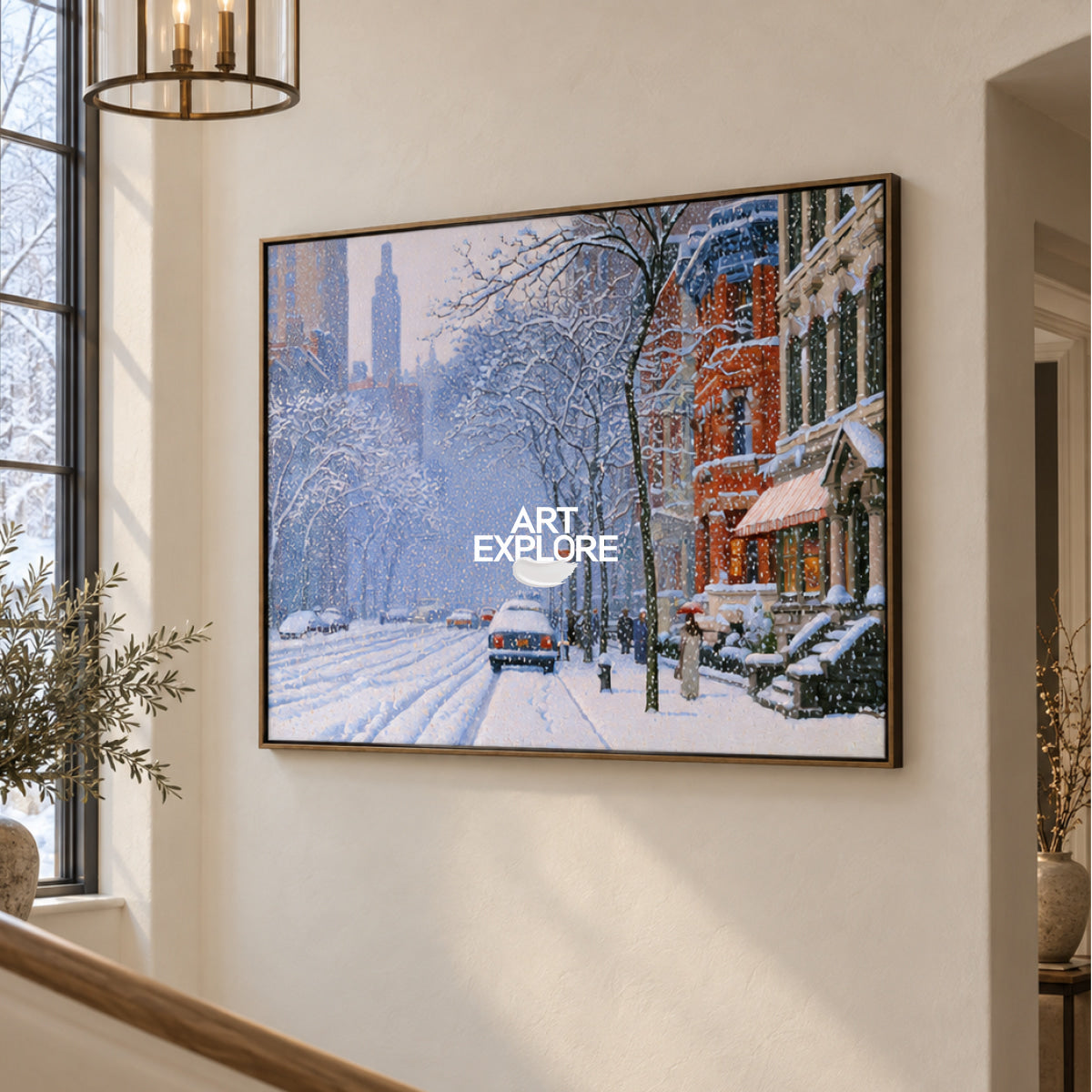 Urban Winter Landscape Wall Art For Modern Living Room And Office Decor