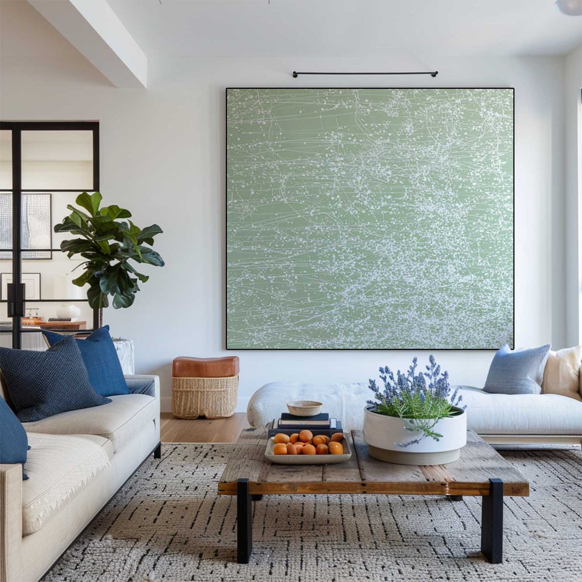 Handcrafted Green Texture Art for Large Wall Decor | Modern Canvas Painting | ArtExplore