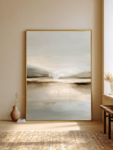 Handmade Beige Abstract Landscape Painting Large Textured Canvas Art ArtExplore