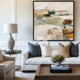 Handmade Beige Abstract Texture Painting, Modern Minimalist Wall Decor – ArtExplore