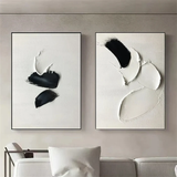 Handmade Black & White Texture Canvas Set for Modern Interiors | ArtExplore