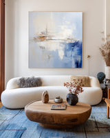 Handmade Blue Abstract Art | Contemporary Square Oil Painting | ArtExplore