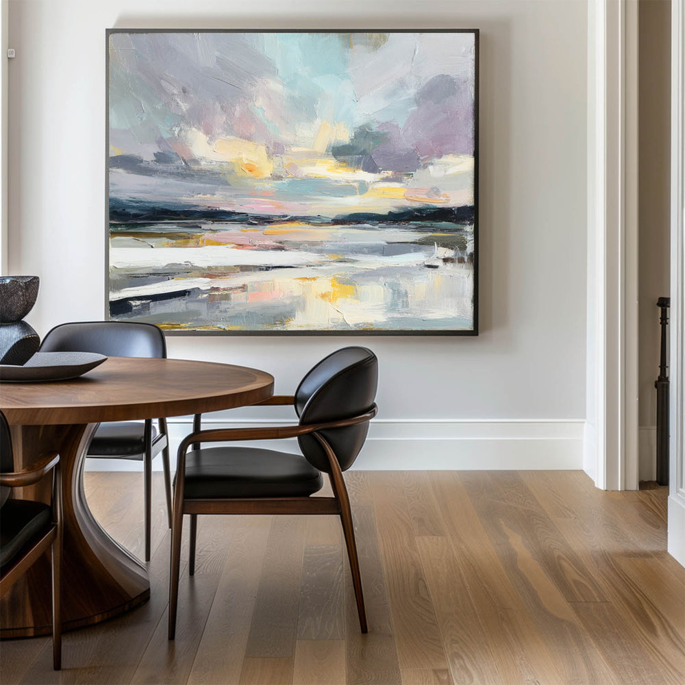 Handmade Blue Abstract Painting – Large Canvas Wall Art for Spacious Interiors by ArtExplore