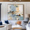 Handmade Blue Modern Landscape Canvas Art – Large Minimalist Painting for Wall Display