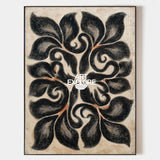 Handmade Boho Beige & Black Wall Art for Large Spaces | ArtExplore