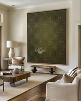 Handmade Boho Dark Green Wall Decor for Modern Large Spaces | ArtExplore