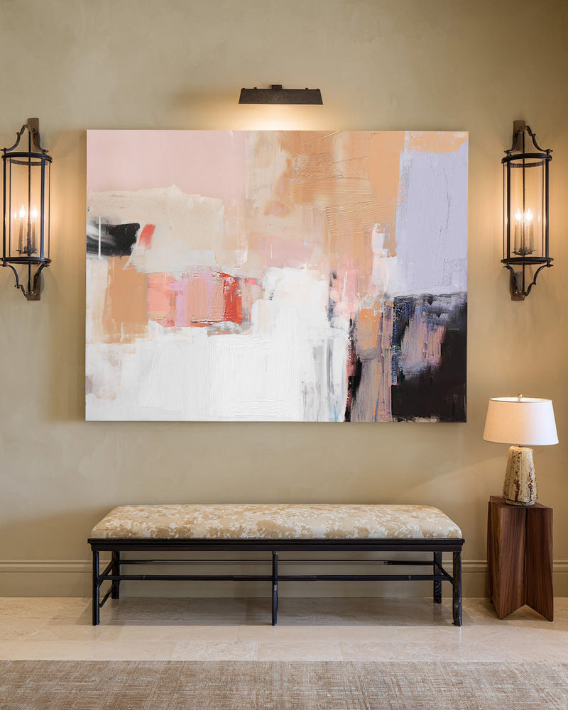 Handmade Colorful Texture Painting | Large Horizontal Minimalist Art | ArtExplore