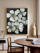 Handmade Floral Boho Wall Art, Large Canvas for Living Room | ArtExplore