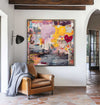 Handmade Graffiti Style Abstract Wall Art – Large Square Texture Painting for Home | ArtExplore