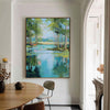 Handmade Green Forest Oil Painting – Modern Large Wall Art for Living Room | ArtExplore