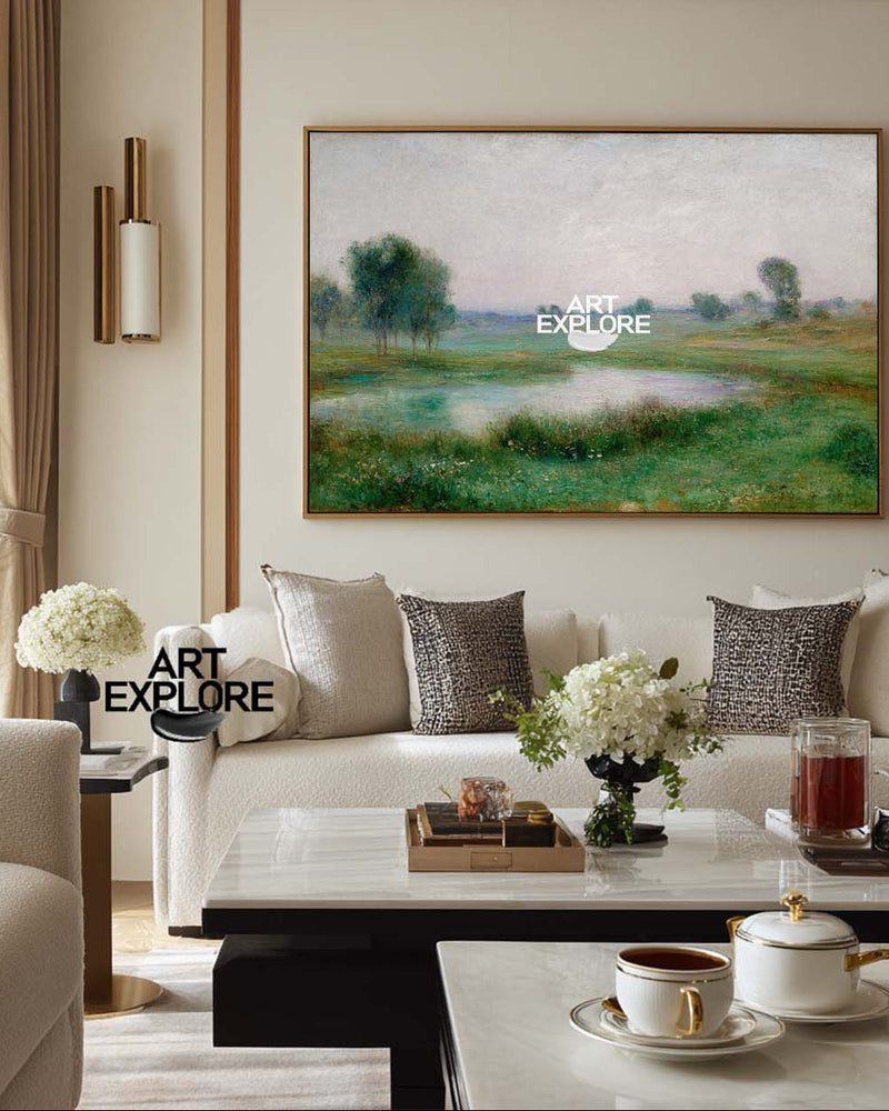 Handmade Haze Forest Vertical Wall Decor Oil on Canvas – ArtExplore