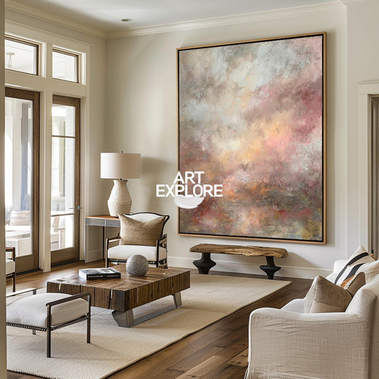 Handmade Large Abstract Texture Art, Cozy Minimalist Canvas for Home ArtExplore
