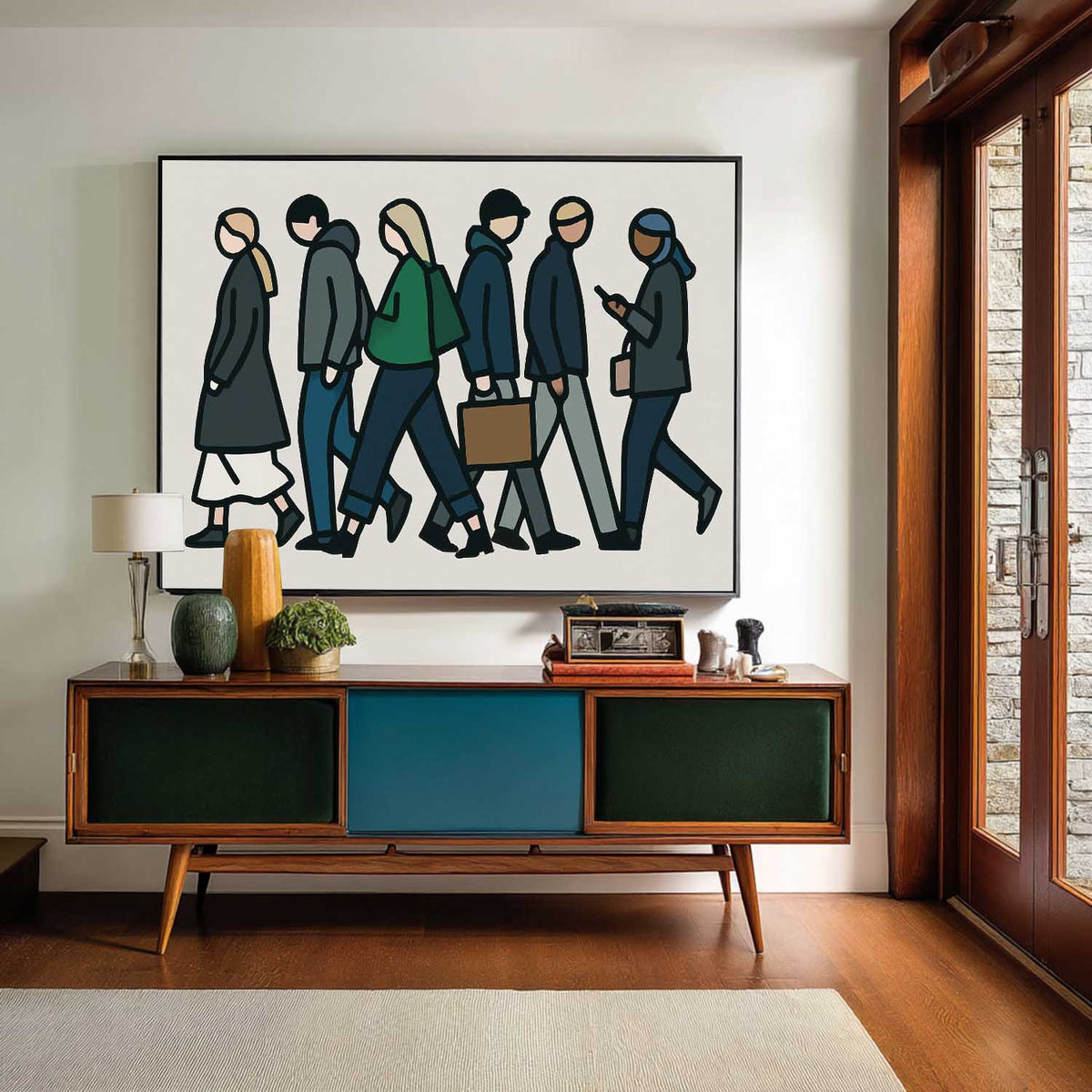 Handmade Large Canvas Artwork – Minimalist Modern Pop Art for Bedrooms, Hallways & Designer Interiors