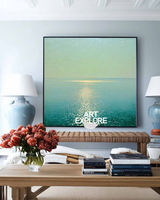 Handmade Minimalist Ocean View Painting Large Canvas Art | ArtExplore