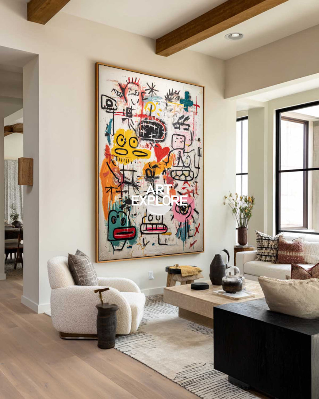 Handmade Modern Graffiti Wall Art, Large Minimalist Texture Painting ArtExplore