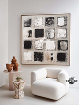 Handmade Modern Texture Artwork for Lounge & Office | Black & White | ArtExplore