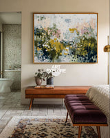 Handmade Palette Knife Abstract Art, Green Textured Canvas | ArtExplore