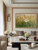 Handmade Reeds Painting – Nature-Inspired Horizontal Art | ArtExplore