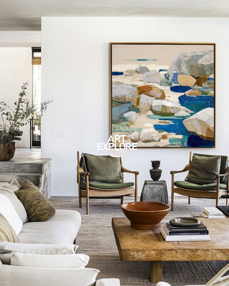 Handmade Rock Texture Landscape Canvas, Modern Neutral Wall Art – ArtExplore