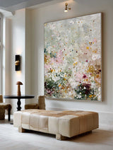 Handmade Sage Green Abstract Canvas Art Large Textured Wall Decor | ArtExplore