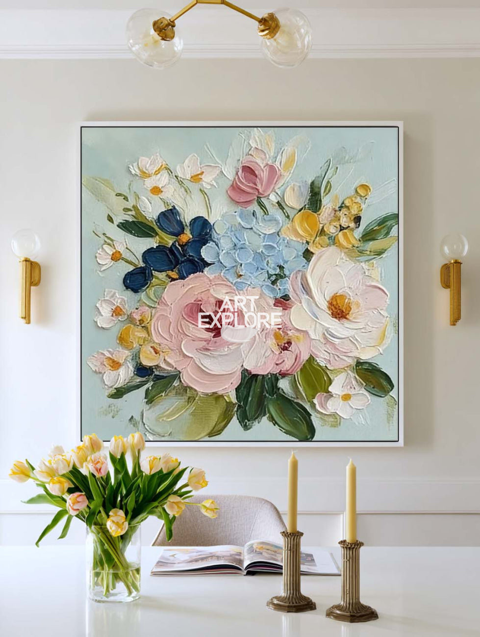Handmade Spring Bloom Textured Oil Painting Large Canvas ArtExplore