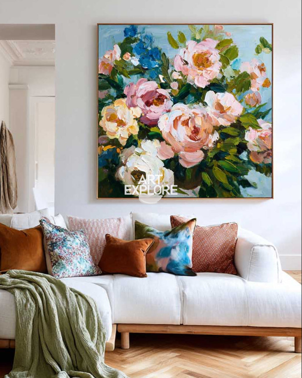 Handmade Spring Blossom Painting, Square Canvas Art – ArtExplore