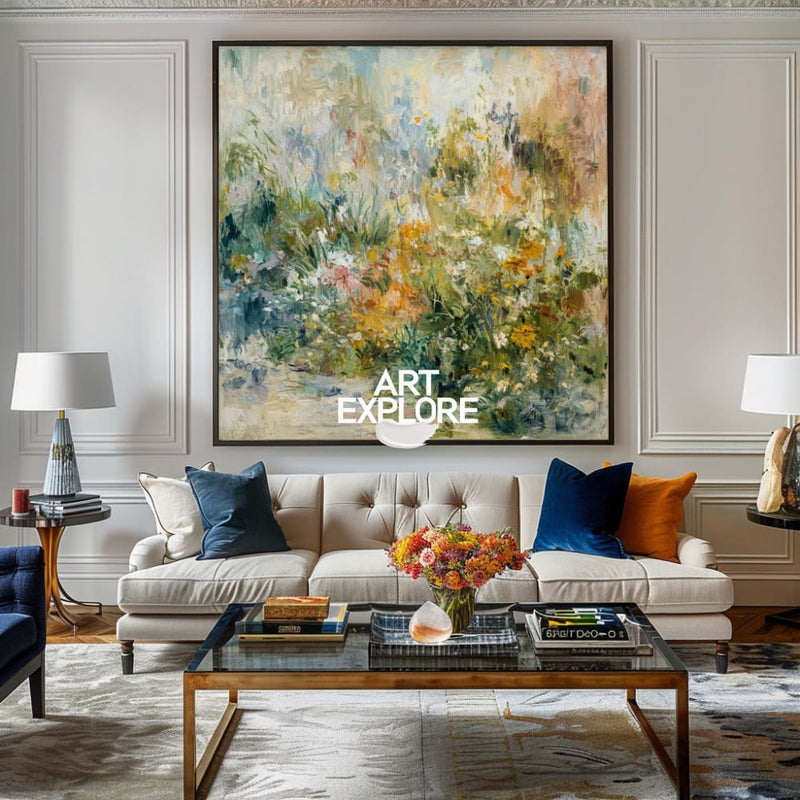 Handmade Textured Abstract Art, Green Palette Knife Canvas | ArtExplore