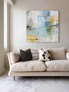 Handmade Tranquil Blue Abstract Painting – Coastal Sky Hues Modern Home Wall Art