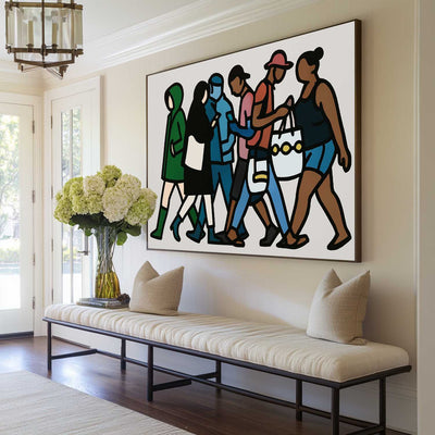 Handmade Urban Pop Art – Large Contemporary Canvas for Dining Room, Hallway, or Living Room Walls