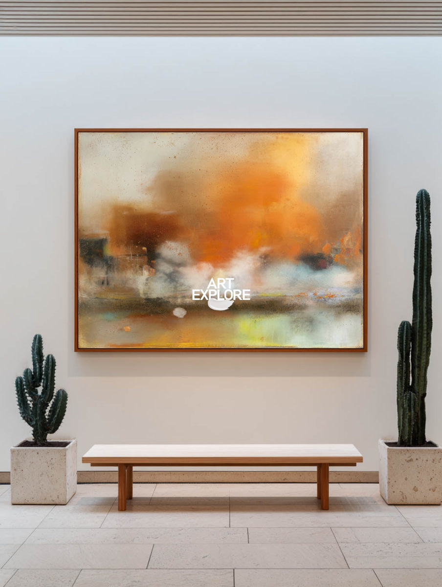 Original Textured Abstract Painting In Earth Tones With Handmade Brushstroke Details