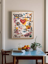 Happy Graffiti Canvas, Large Scale Minimalist Textured Love Artwork ArtExplore