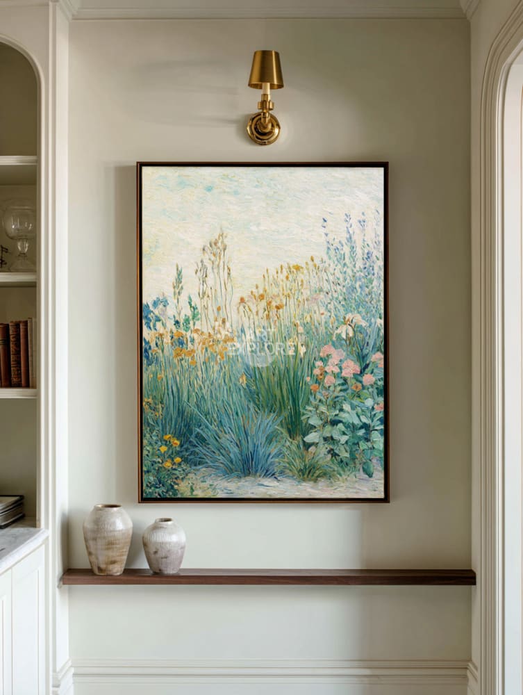 Modern Floral Landscape Oil on Canvas | Large Handmade Artwork | ArtExplore