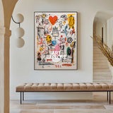 Innocent Graffiti Canvas, Large Scale Minimalist Textured Love Artwork ArtExplore