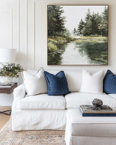 & Lake Canvas for Living Room – Handmade Wall Decor | ArtExplore